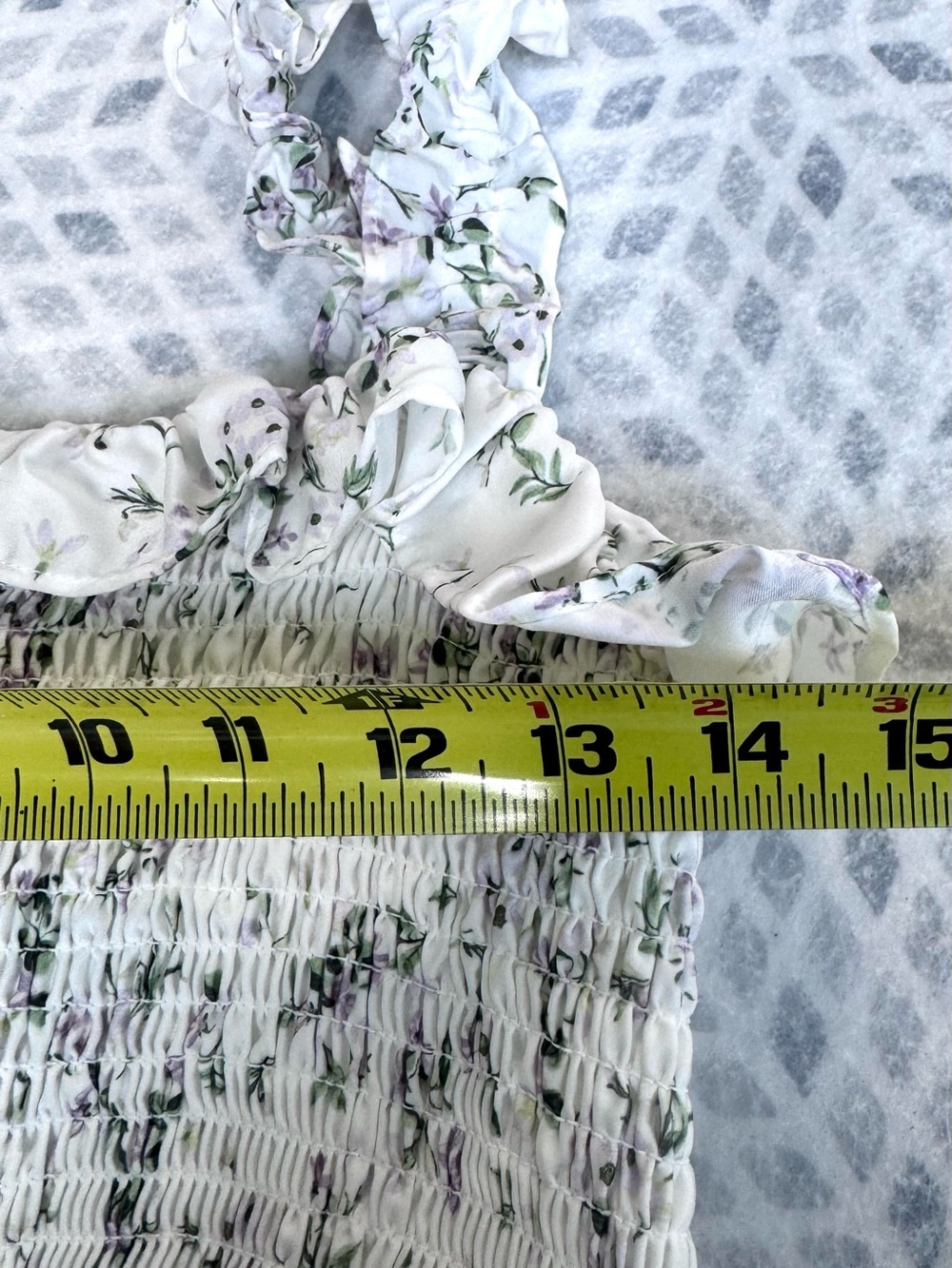 Antonio Melani Floral Smocked Fitted to Hips Dress Ruffle Cottagecore S8 - Picture 9 of 14